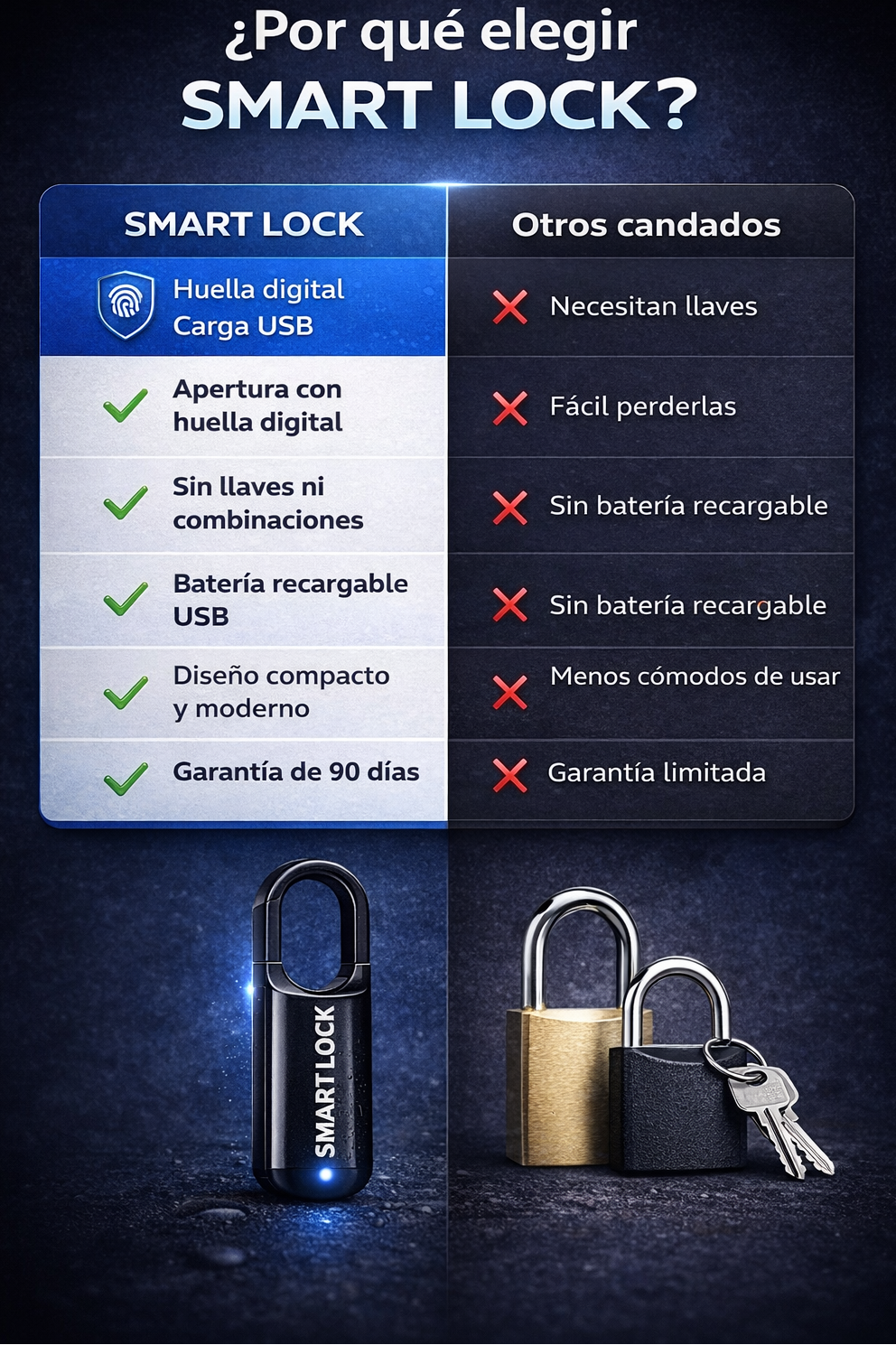 SMART LOCK™ | Candado con Huella Digital